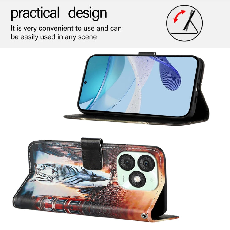 For itel A50   Colored Drawing Pattern Plain Weave Leather Phone Case