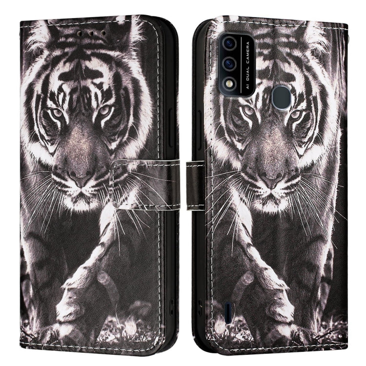 For itel A48 Colored Drawing Pattern Plain Weave Leather Phone Case