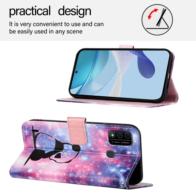 For itel A48 Colored Drawing Pattern Plain Weave Leather Phone Case