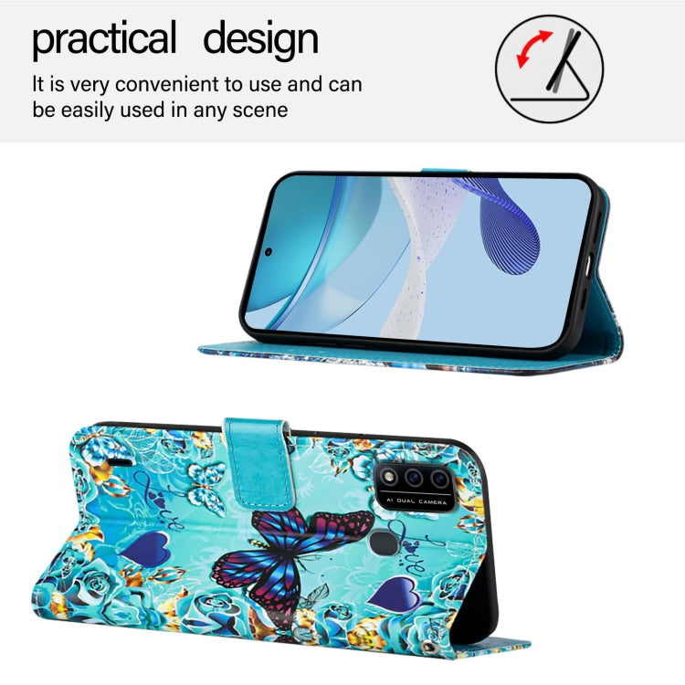 For itel A48 Colored Drawing Pattern Plain Weave Leather Phone Case