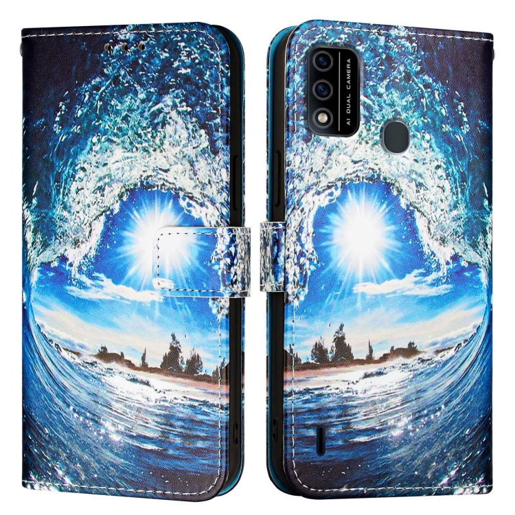 For itel A48 Colored Drawing Pattern Plain Weave Leather Phone Case