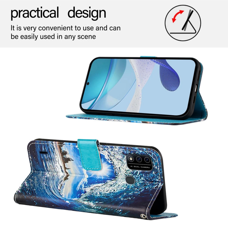 For itel A48 Colored Drawing Pattern Plain Weave Leather Phone Case