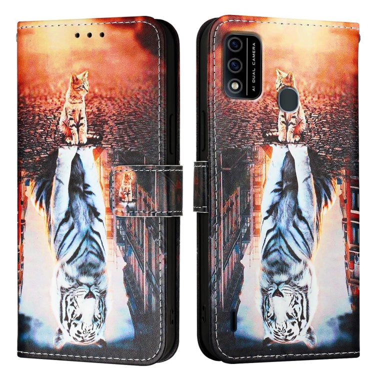 For itel A48 Colored Drawing Pattern Plain Weave Leather Phone Case