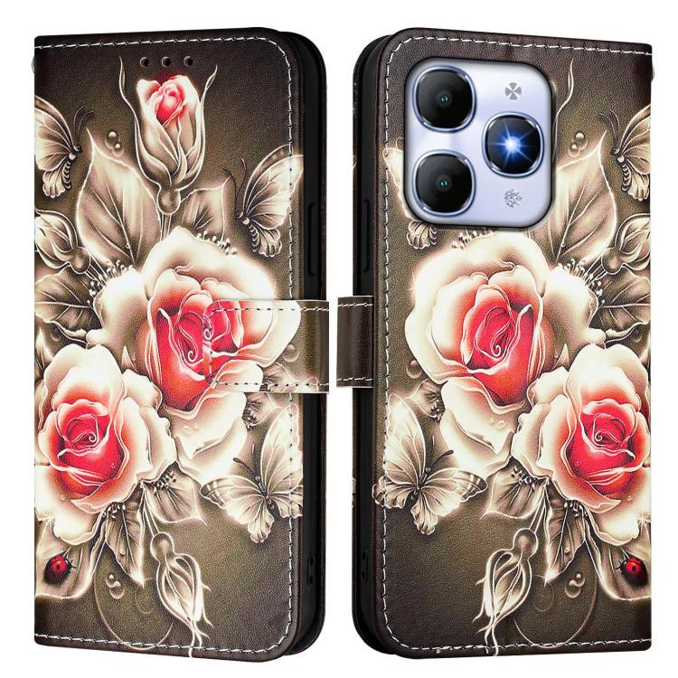 For itel A90 4G Colored Drawing Pattern Plain Weave Leather Phone Case