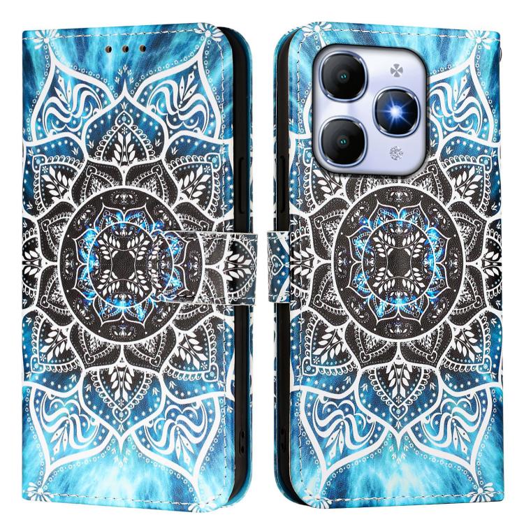 For itel A90 4G Colored Drawing Pattern Plain Weave Leather Phone Case