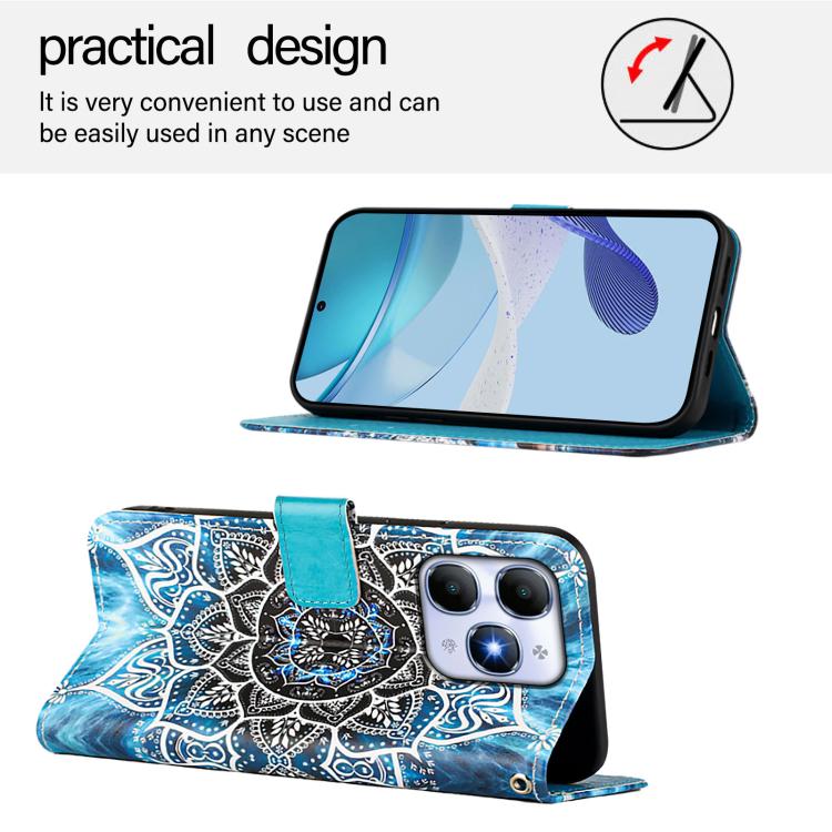For itel A90 4G Colored Drawing Pattern Plain Weave Leather Phone Case