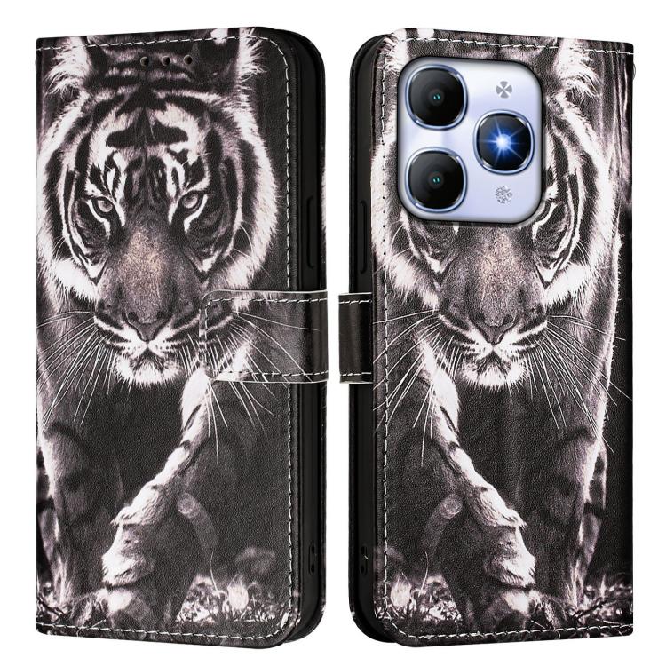 For itel A90 4G Colored Drawing Pattern Plain Weave Leather Phone Case