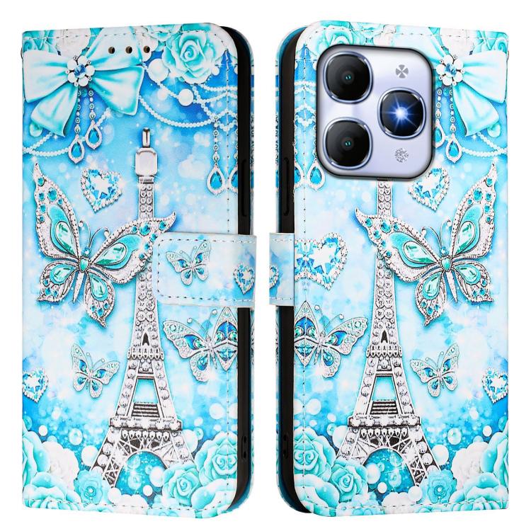 For itel A90 4G Colored Drawing Pattern Plain Weave Leather Phone Case