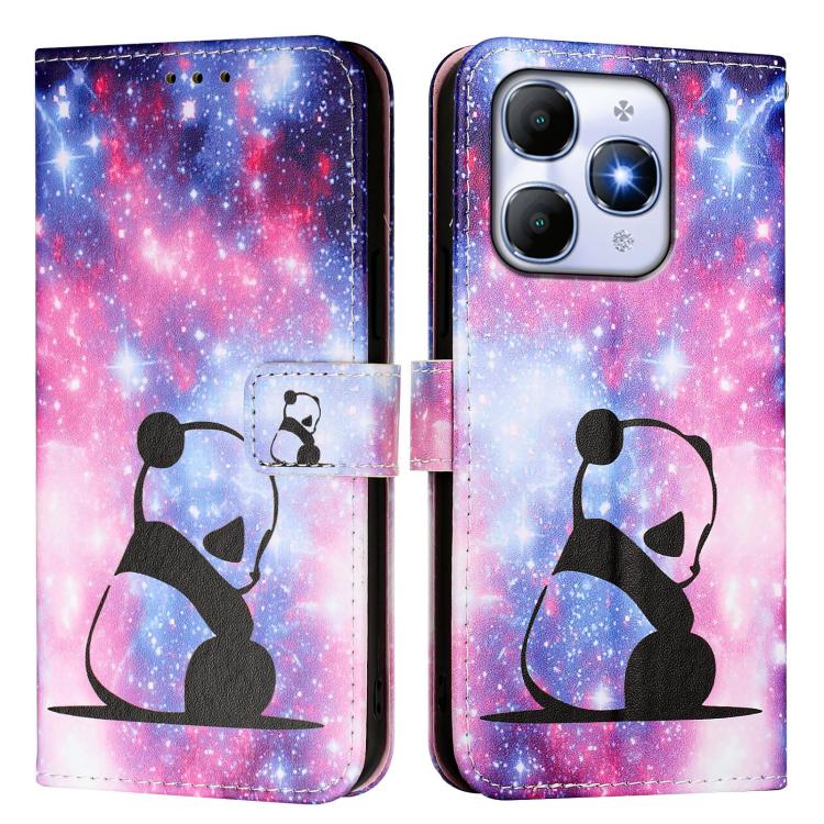 For itel A90 4G Colored Drawing Pattern Plain Weave Leather Phone Case