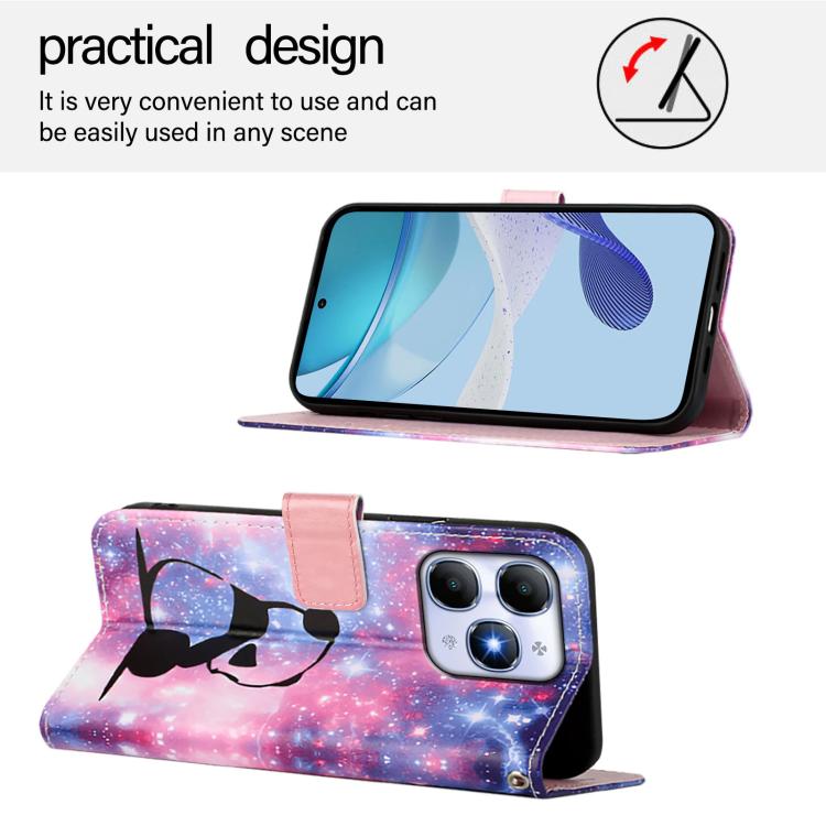 For itel A90 4G Colored Drawing Pattern Plain Weave Leather Phone Case