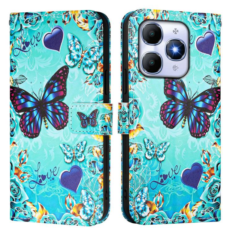For itel A90 4G Colored Drawing Pattern Plain Weave Leather Phone Case