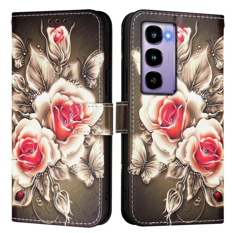 For itel City 100 Colored Drawing Pattern Plain Weave Leather Phone Case