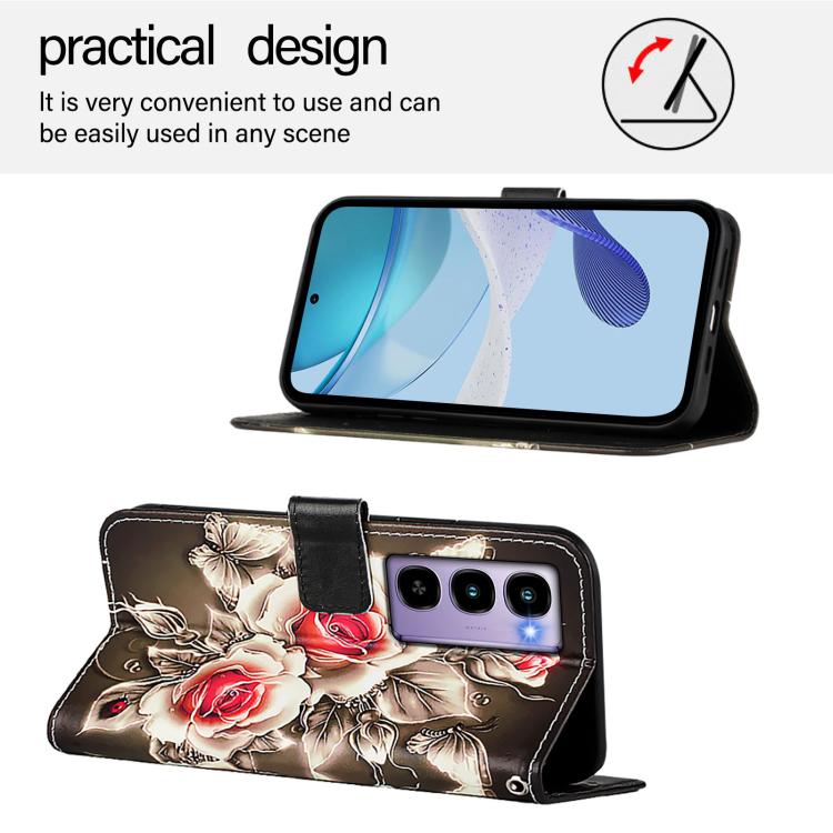For itel City 100 Colored Drawing Pattern Plain Weave Leather Phone Case