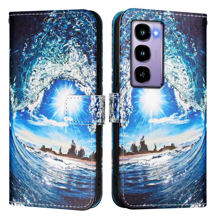 For itel City 100 Colored Drawing Pattern Plain Weave Leather Phone Case