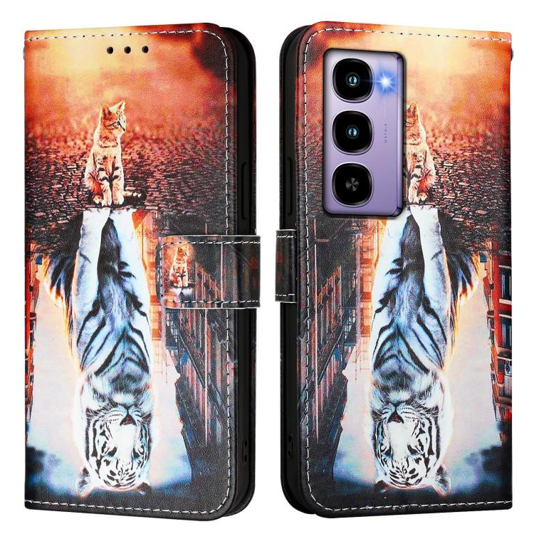 For itel City 100 Colored Drawing Pattern Plain Weave Leather Phone Case