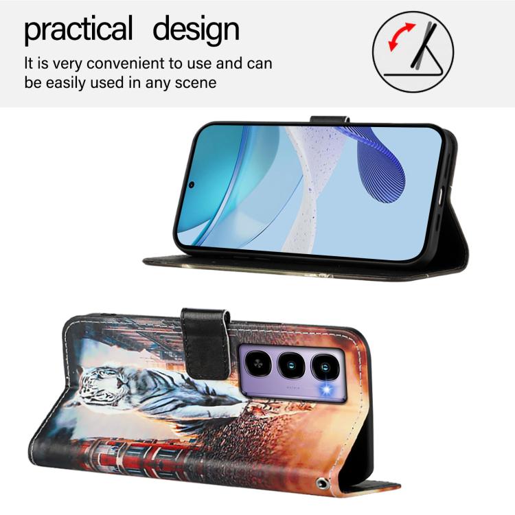 For itel City 100 Colored Drawing Pattern Plain Weave Leather Phone Case