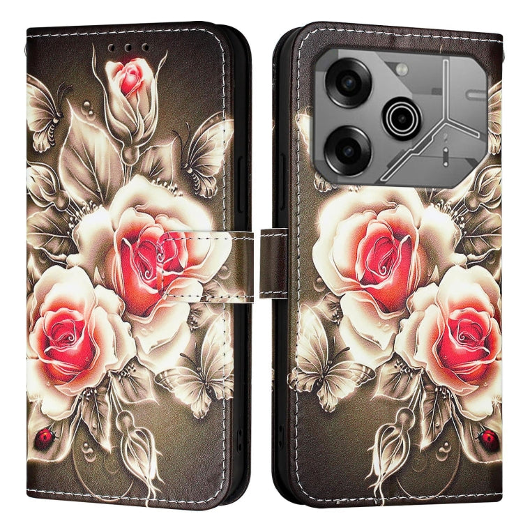 For Tecno Pova 6 Neo   Colored Drawing Pattern Plain Weave Leather Phone Case