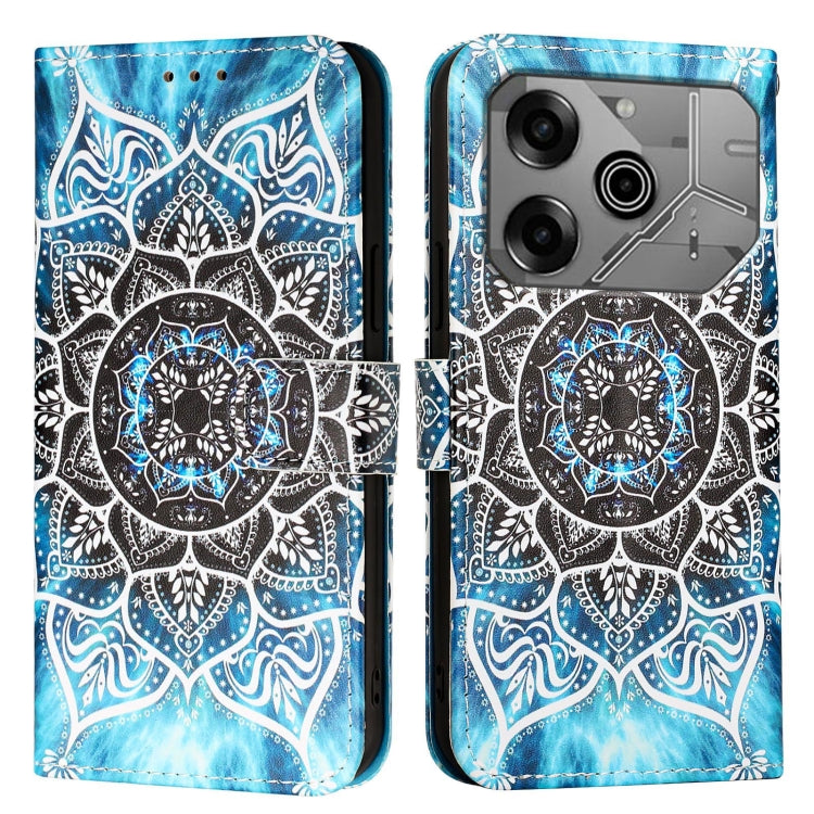 For Tecno Pova 6 Neo   Colored Drawing Pattern Plain Weave Leather Phone Case