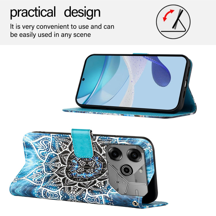 For Tecno Pova 6 Neo   Colored Drawing Pattern Plain Weave Leather Phone Case