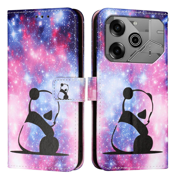 For Tecno Pova 6 Neo   Colored Drawing Pattern Plain Weave Leather Phone Case