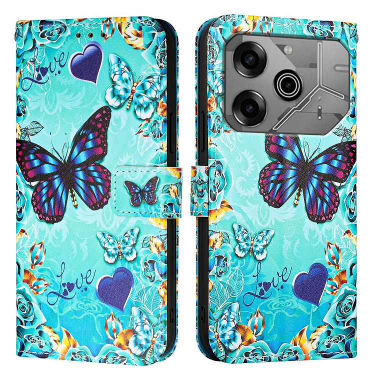 For Tecno Pova 6 Neo   Colored Drawing Pattern Plain Weave Leather Phone Case