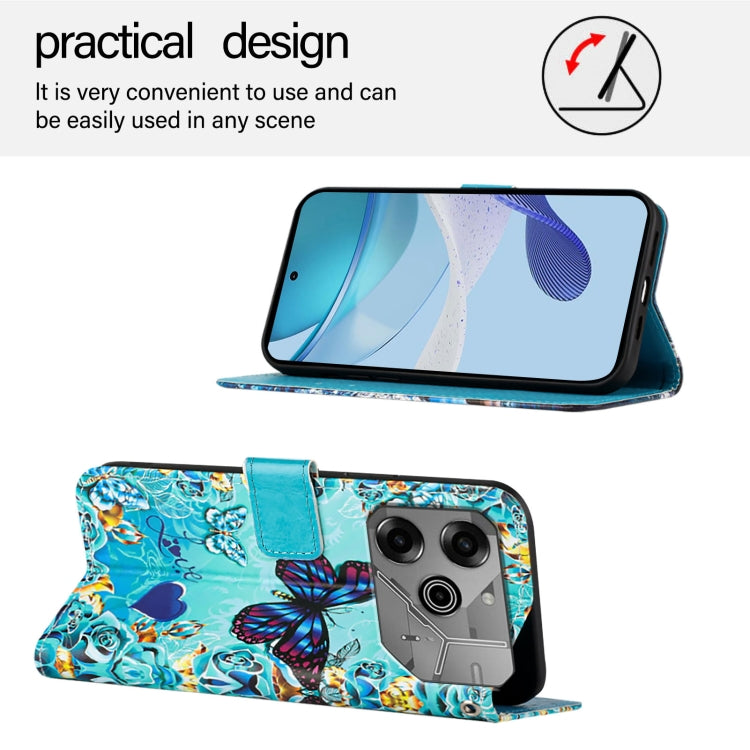 For Tecno Pova 6 Neo   Colored Drawing Pattern Plain Weave Leather Phone Case