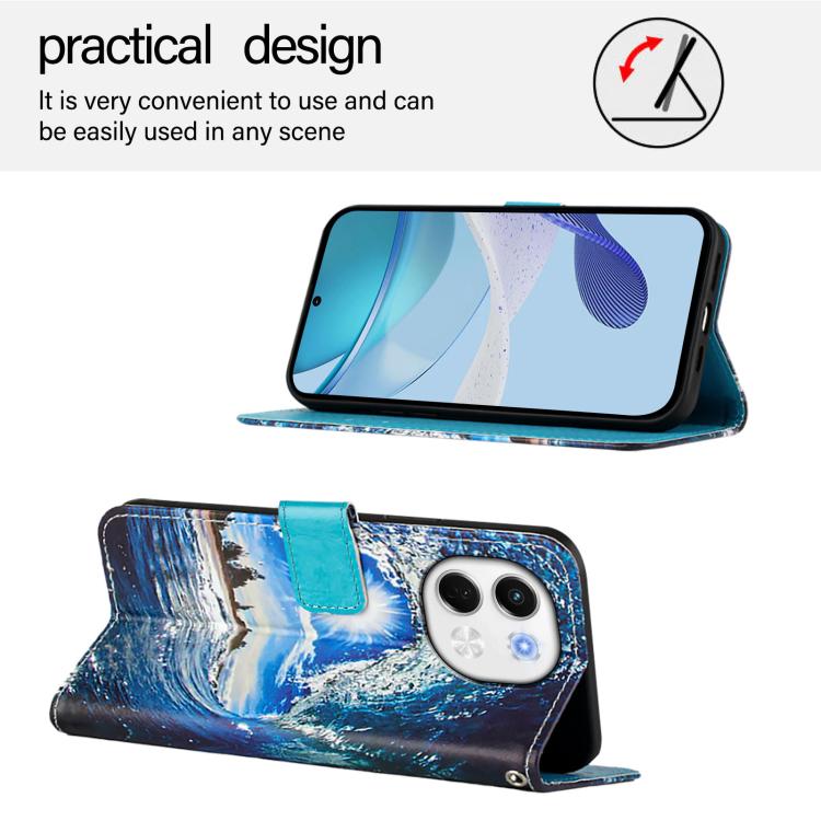 For Tecno Spark 30 5G / Pova 6 Neo 5G Colored Drawing Pattern Plain Weave Leather Phone Case