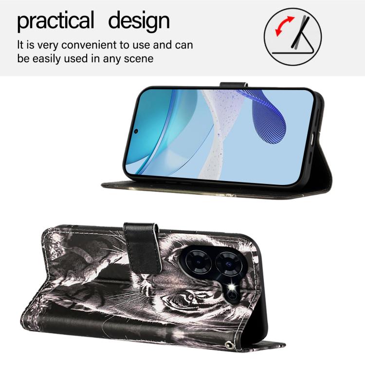 For Tecno Pova 5 4G Colored Drawing Pattern Plain Weave Leather Phone Case
