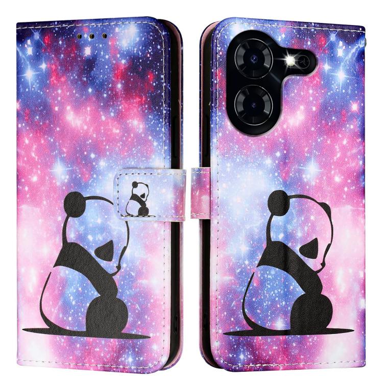 For Tecno Pova 5 4G Colored Drawing Pattern Plain Weave Leather Phone Case