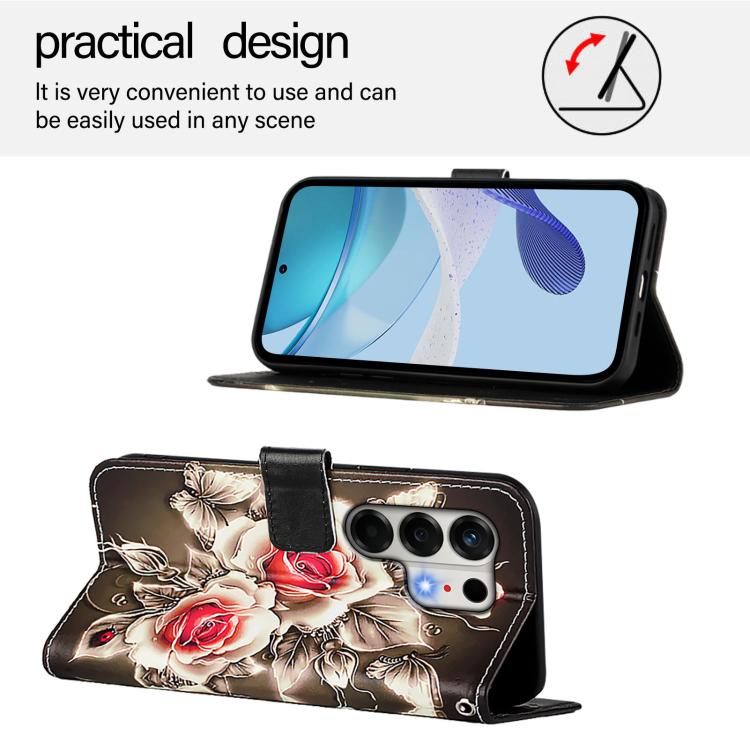For Tecno Camon 50 4G Colored Drawing Pattern Plain Weave Leather Phone Case