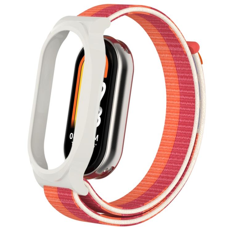 For Xiaomi Smart Band 8 PC Case Loop Nylon Hook and Loop Fastener Watch Band