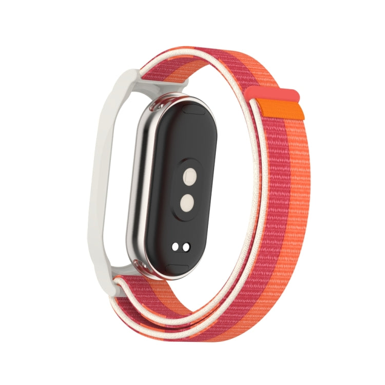 For Xiaomi Smart Band 8 PC Case Loop Nylon Hook and Loop Fastener Watch Band