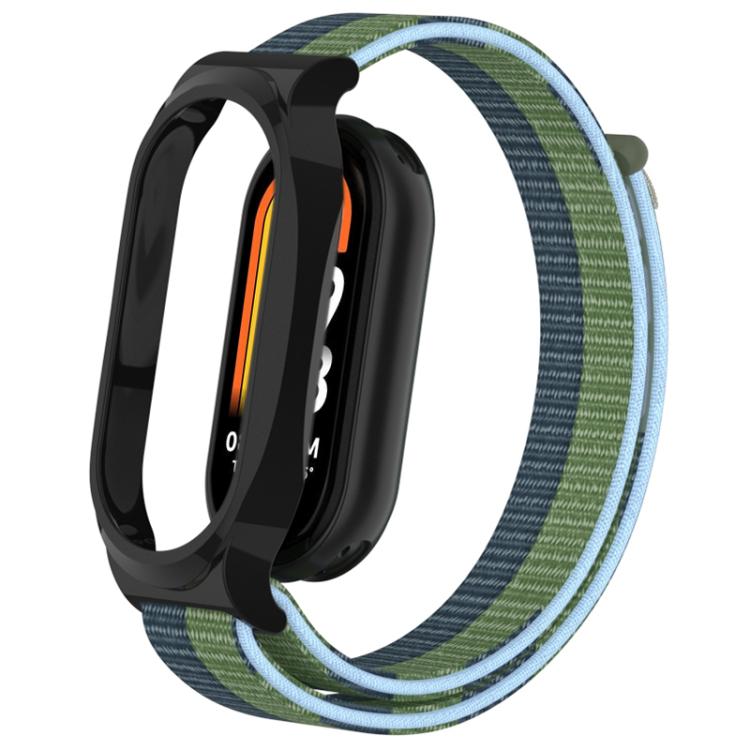 For Xiaomi Smart Band 8 PC Case Loop Nylon Hook and Loop Fastener Watch Band