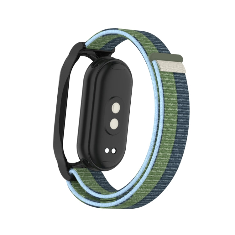 For Xiaomi Smart Band 8 PC Case Loop Nylon Hook and Loop Fastener Watch Band