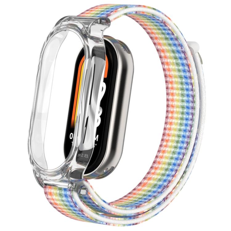 For Xiaomi Smart Band 8 PC Case Loop Nylon Hook and Loop Fastener Watch Band