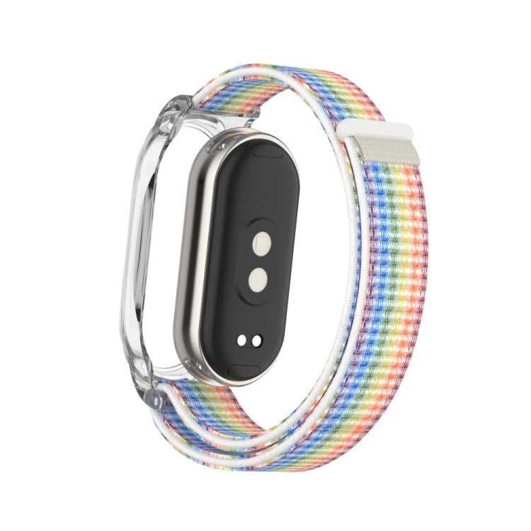 For Xiaomi Smart Band 8 PC Case Loop Nylon Hook and Loop Fastener Watch Band