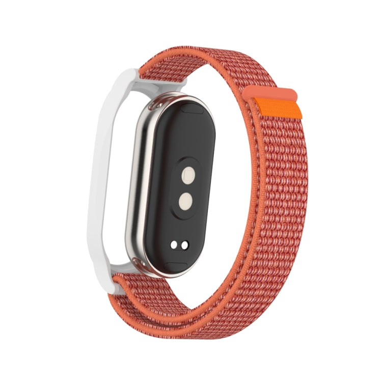 For Xiaomi Smart Band 8 PC Case Loop Nylon Hook and Loop Fastener Watch Band