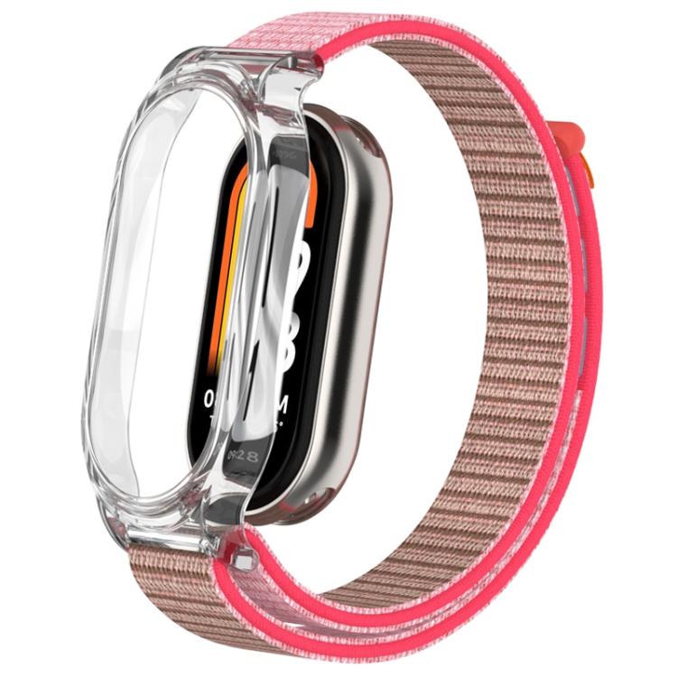 For Xiaomi Smart Band 8 PC Case Loop Nylon Hook and Loop Fastener Watch Band