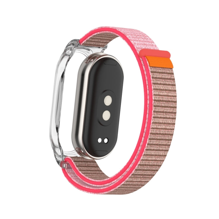 For Xiaomi Smart Band 8 PC Case Loop Nylon Hook and Loop Fastener Watch Band