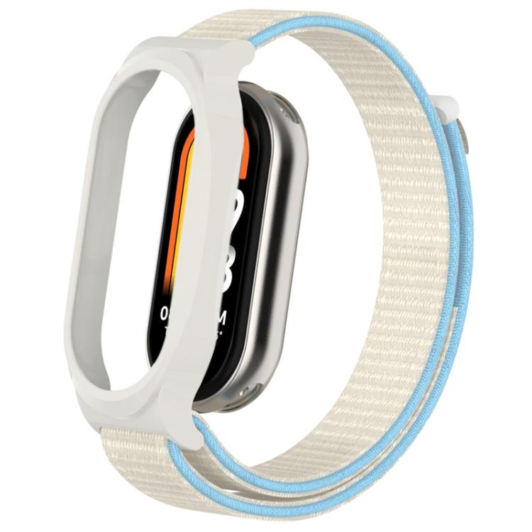 For Xiaomi Smart Band 8 PC Case Loop Nylon Hook and Loop Fastener Watch Band