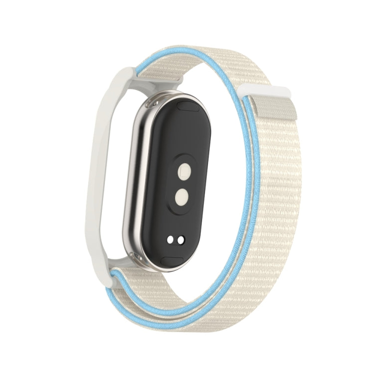 For Xiaomi Smart Band 8 PC Case Loop Nylon Hook and Loop Fastener Watch Band