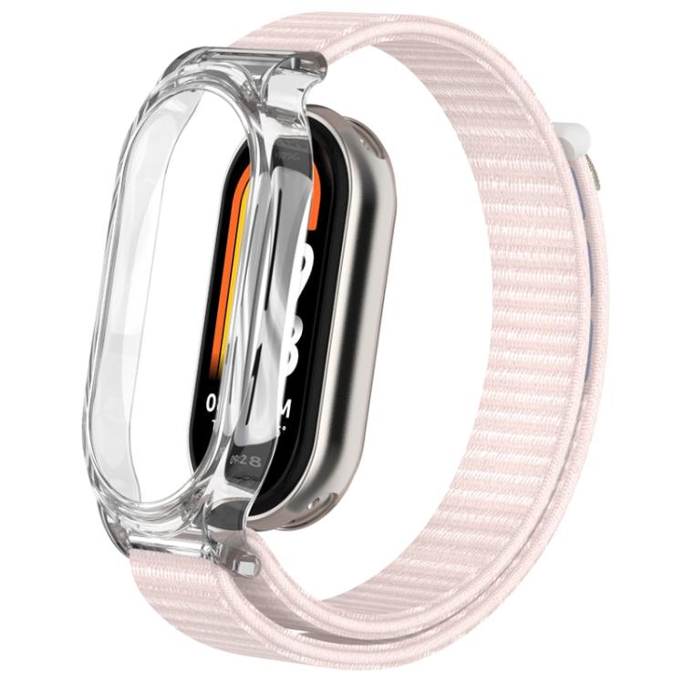 For Xiaomi Smart Band 8 PC Case Loop Nylon Hook and Loop Fastener Watch Band