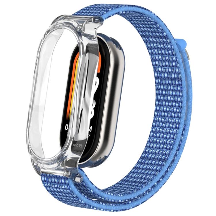 For Xiaomi Smart Band 8 PC Case Loop Nylon Hook and Loop Fastener Watch Band