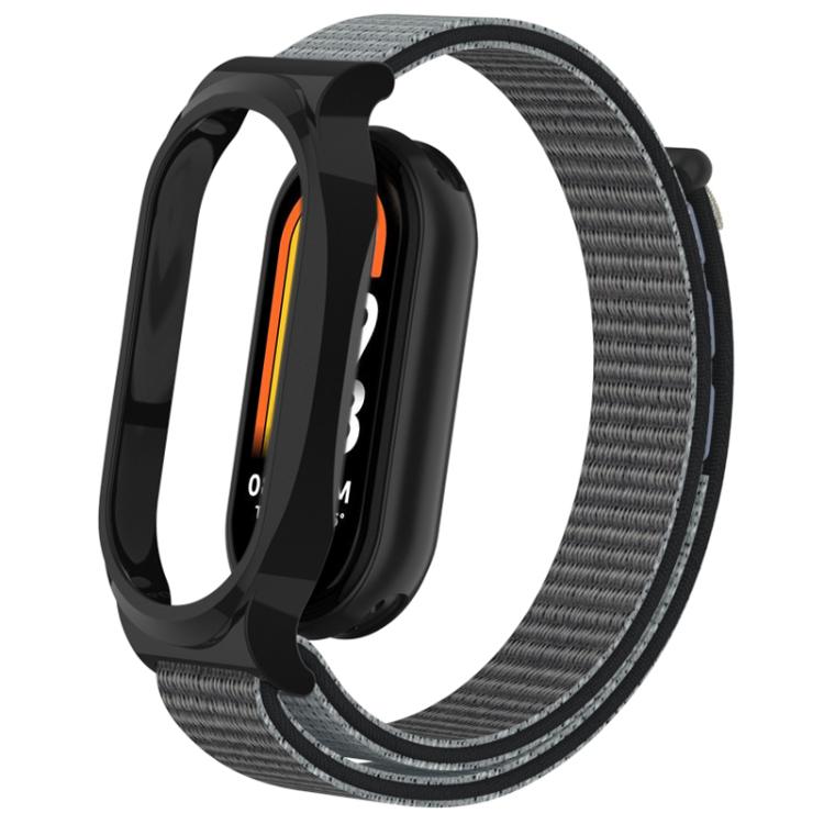 For Xiaomi Smart Band 8 PC Case Loop Nylon Hook and Loop Fastener Watch Band