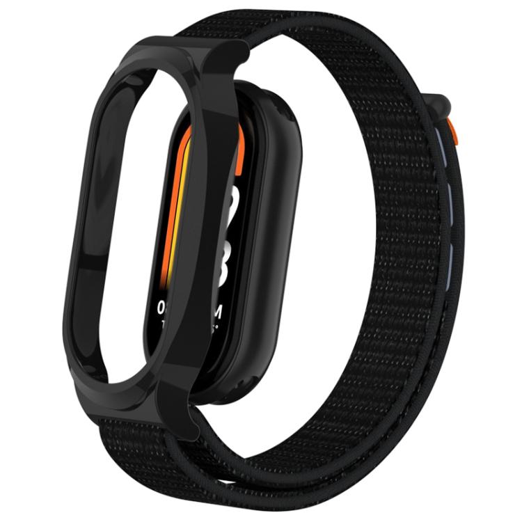 For Xiaomi Smart Band 8 PC Case Loop Nylon Hook and Loop Fastener Watch Band