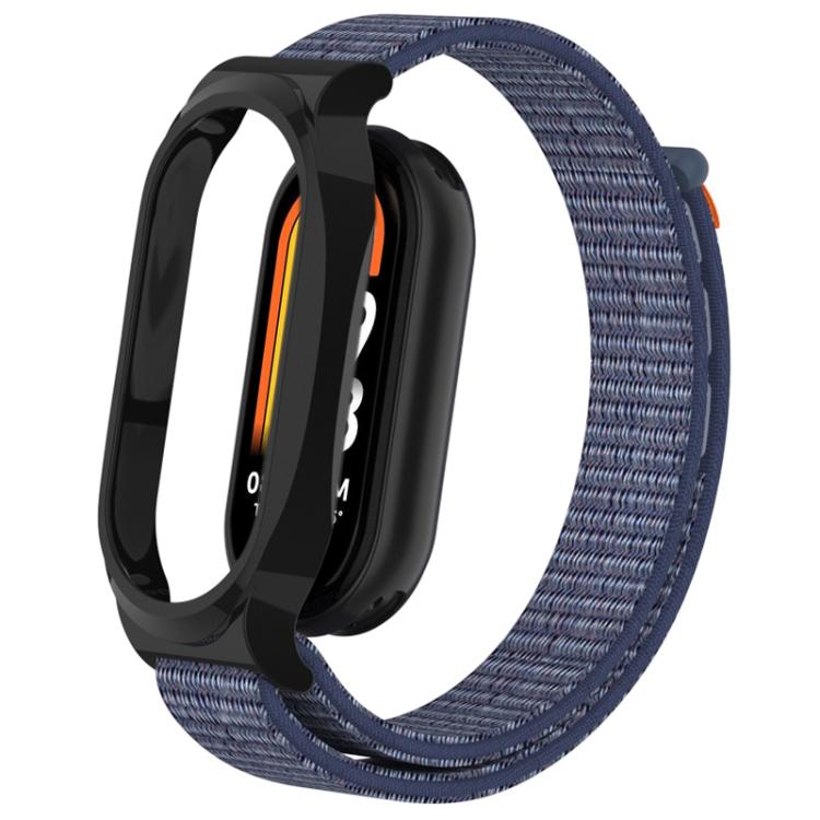 For Xiaomi Smart Band 8 PC Case Loop Nylon Hook and Loop Fastener Watch Band