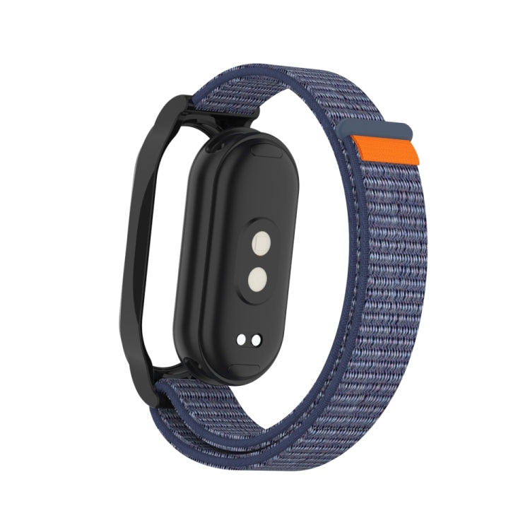 For Xiaomi Smart Band 8 PC Case Loop Nylon Hook and Loop Fastener Watch Band