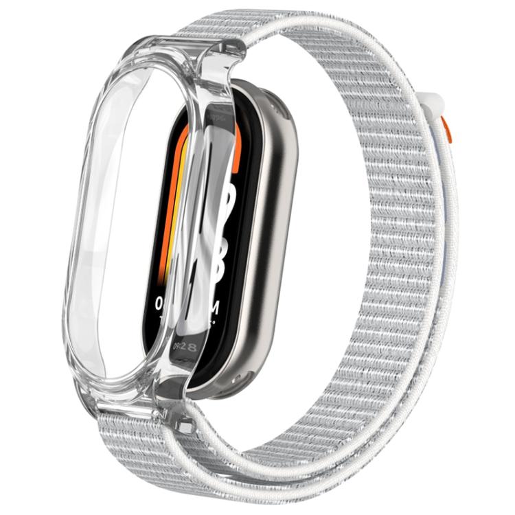 For Xiaomi Smart Band 8 PC Case Loop Nylon Hook and Loop Fastener Watch Band