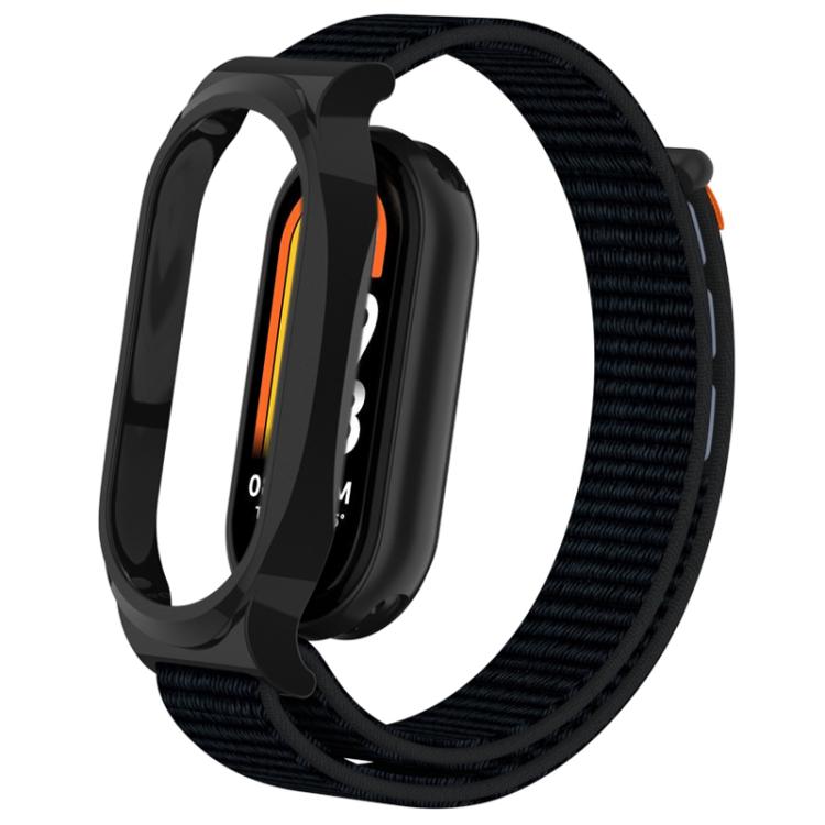 For Xiaomi Smart Band 8 PC Case Loop Nylon Hook and Loop Fastener Watch Band