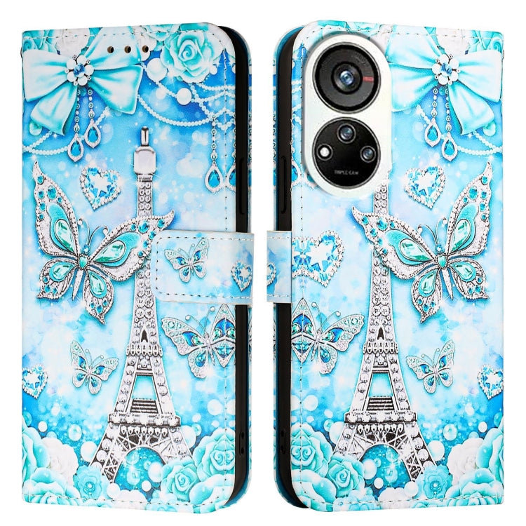 For ZTE Blade V40s   Colored Drawing Pattern Plain Weave Leather Phone Case